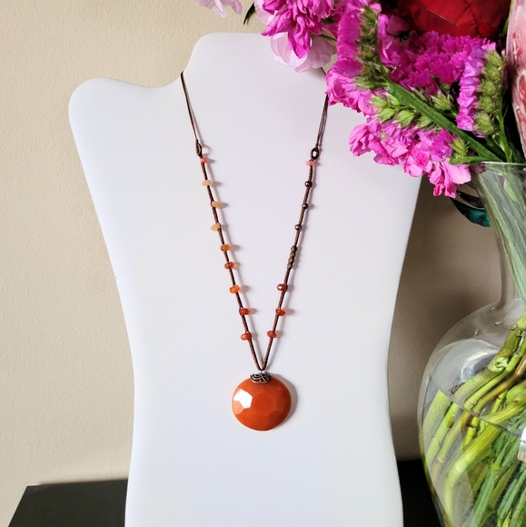 Silpada Orange "Moroccan Sunset" Necklace 18" - Picture 1 of 6